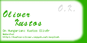 oliver kustos business card